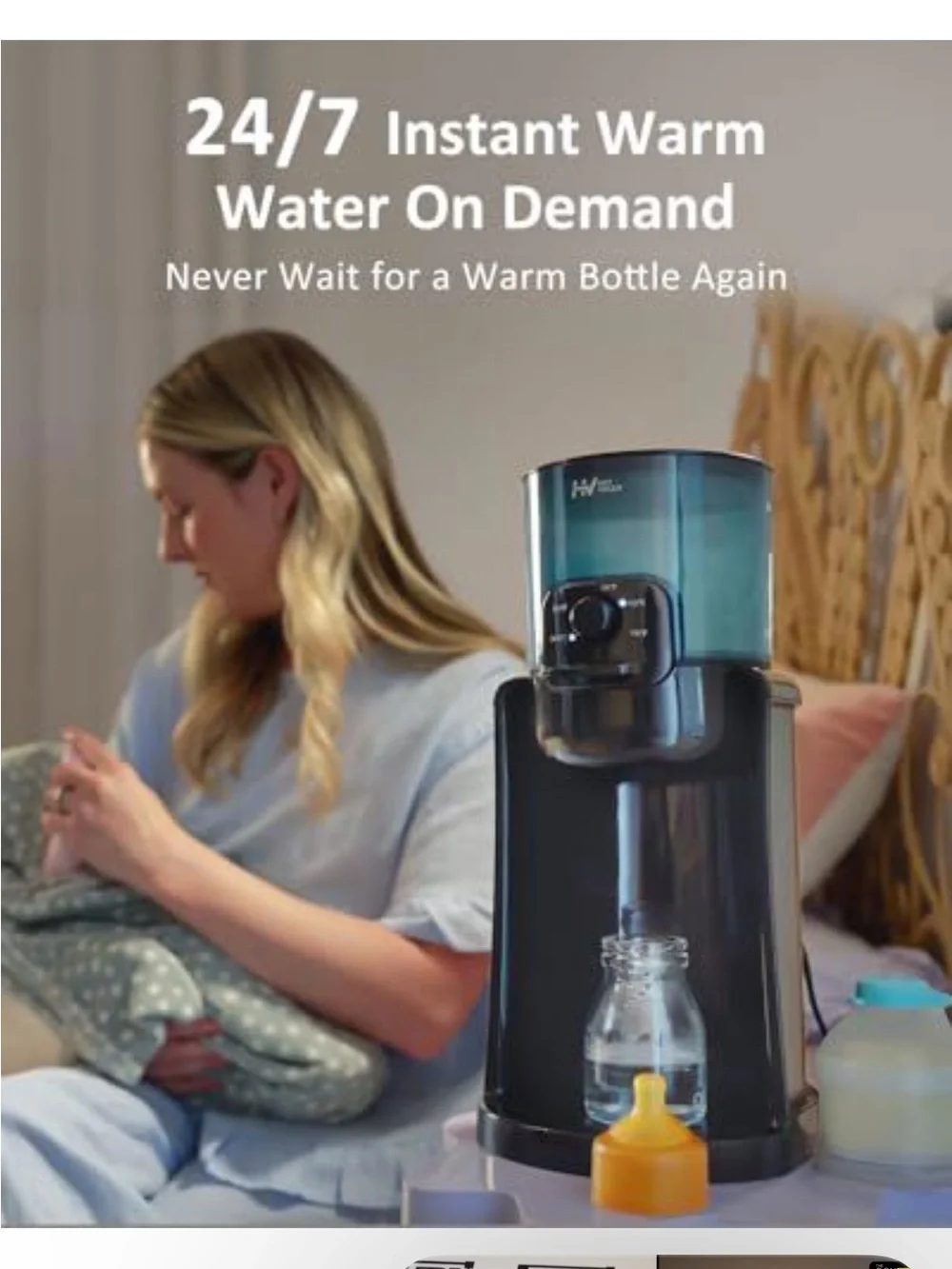 Blue and Black Baby Bottle Warmer Formula Maker